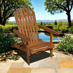 Chaise d'extérieur, dossier à lattes, bois brun naturel