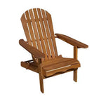Chaise d'extérieur, dossier à lattes, bois brun naturel