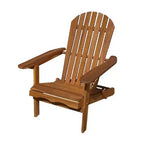 Chaise d'extérieur, dossier à lattes, bois brun naturel