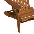 Chaise d'extérieur, dossier à lattes, bois brun naturel