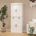 Élément de rangement de cuisine blanc 71, 4 portes (2 avec étagères), 1 tiroir, 2 étagères réglables