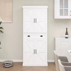Élément de rangement de cuisine blanc 71, 4 portes (2 avec étagères), 1 tiroir, 2 étagères réglables
