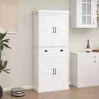 Élément de rangement de cuisine blanc 71, 4 portes (2 avec étagères), 1 tiroir, 2 étagères réglables