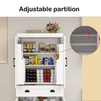 Élément de rangement de cuisine blanc 71, 4 portes (2 avec étagères), 1 tiroir, 2 étagères réglables