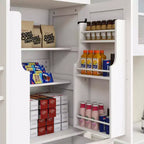 Élément de rangement de cuisine blanc 71, 4 portes (2 avec étagères), 1 tiroir, 2 étagères réglables