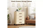 Meuble de Rangement Mobile, Classeur à 4 Tiroirs, Meuble de Rangement de Bureau avec Roulettes pour Chambre, Table de Chevet