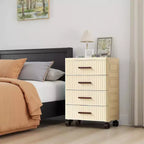 Meuble de Rangement Mobile, Classeur à 4 Tiroirs, Meuble de Rangement de Bureau avec Roulettes pour Chambre, Table de Chevet
