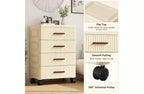 Meuble de Rangement Mobile, Classeur à 4 Tiroirs, Meuble de Rangement de Bureau avec Roulettes pour Chambre, Table de Chevet
