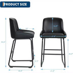Tabourets de bar / 4, Tabourets de bar hauteur comptoir en cuir PU avec dossier et repose-pieds, Chaises de bar rembourrées pour salle à manger et îlot de cuisine