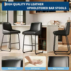 Tabourets de bar / 4, Tabourets de bar hauteur comptoir en cuir PU avec dossier et repose-pieds, Chaises de bar rembourrées pour salle à manger et îlot de cuisine