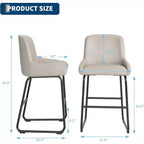 Tabourets de bar / 4, Tabourets de bar hauteur comptoir en cuir PU avec dossier et repose-pieds, Chaises de bar rembourrées pour salle à manger et îlot de cuisine