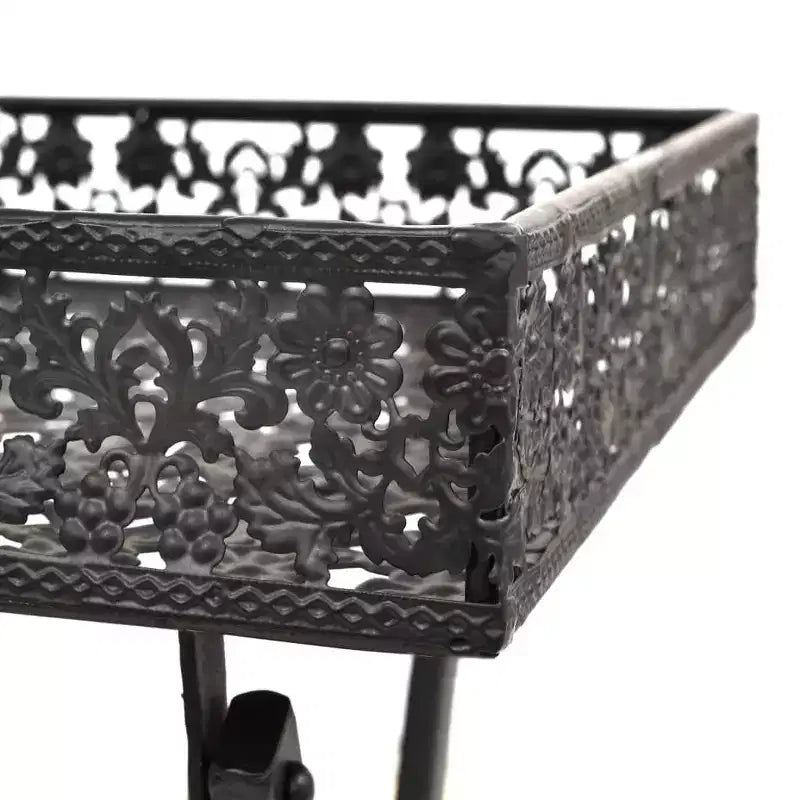 Table Basse Pliante en Métal Noir 22.8x13.8x28.3 po