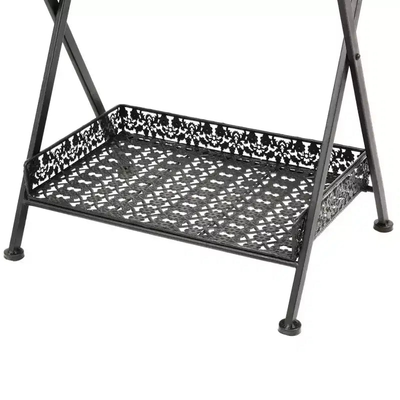 Table Basse Pliante en Métal Noir 22.8x13.8x28.3 po