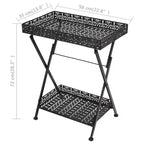 Table Basse Pliante en Métal Noir 22.8x13.8x28.3 po