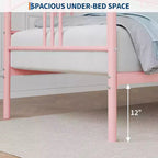 Lit de repos avec lit gigogne, lit de repos double en métal avec lit gigogne escamotable à 6 roulettes, canapé-lit avec support en acier pour salon, chambre à coucher, chambre d'amis