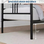 Lit de repos avec lit gigogne, lit de repos double en métal avec lit gigogne escamotable à 6 roulettes, canapé-lit avec support en acier pour salon, chambre à coucher, chambre d'amis