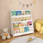 Étagère à livres et organiseur de rangement à 4 niveaux, bibliothèque à cinq couches, étagère à livres en bois, vitrine pour salle de jeux, salle de classe, école