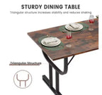 Longue table à manger avec pieds en verre à vin (panneau de particules + fer)