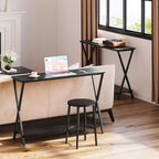 Console étroite avec étagères, Table de canapé de ferme à 2 niveaux, Table d'entrée pour couloir, salon, chambre, Table de rangement derrière le canapé