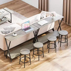 Console étroite avec étagères, Table de canapé de ferme à 2 niveaux, Table d'entrée pour couloir, salon, chambre, Table de rangement derrière le canapé