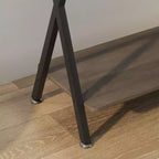 Console étroite avec étagères, Table de canapé de ferme à 2 niveaux, Table d'entrée pour couloir, salon, chambre, Table de rangement derrière le canapé