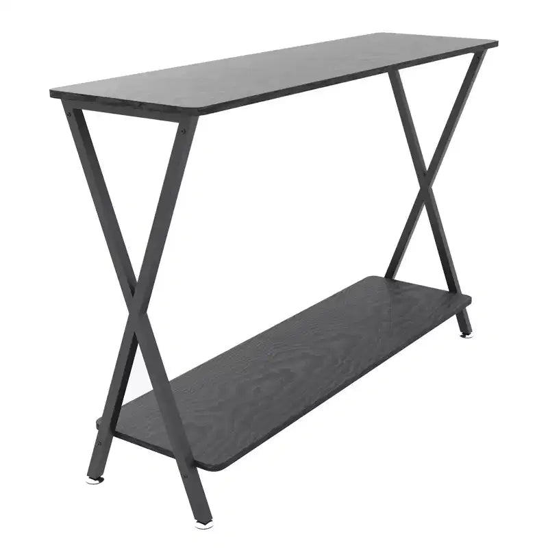 Console étroite avec étagères, Table de canapé de ferme à 2 niveaux, Table d'entrée pour couloir, salon, chambre, Table de rangement derrière le canapé