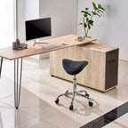 Siège de selle ergonomique avec roulettes, Chaise roulante réglable en hauteur, Capacité de 204 kg