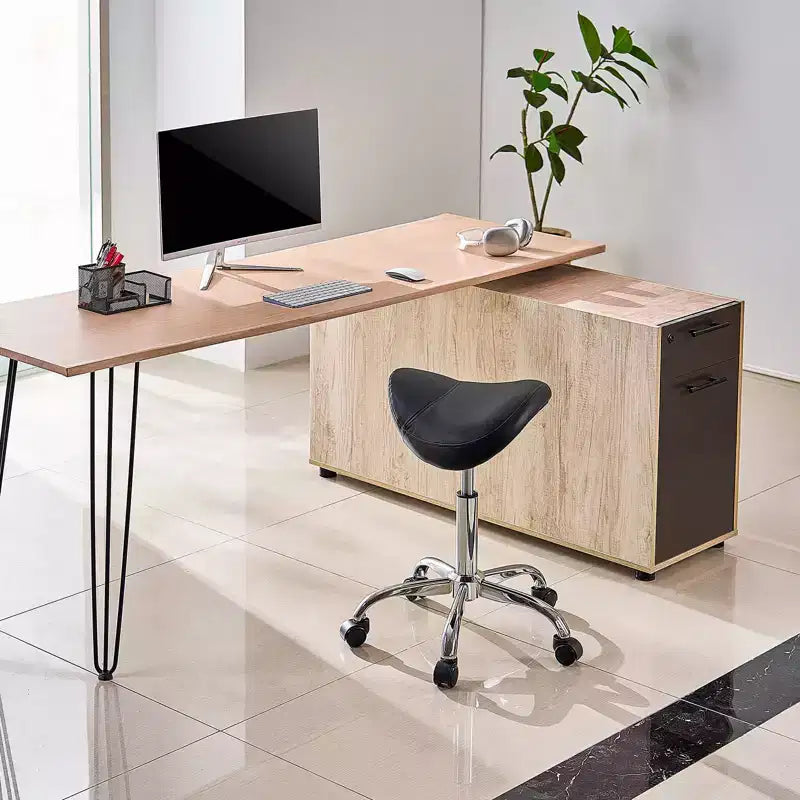 Siège de selle ergonomique avec roulettes, Chaise roulante réglable en hauteur, Capacité de 204 kg