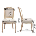 Chaises de salle à manger de style campagnard français, dossier en éventail rembourré, sculpture filaire, démontable, beige